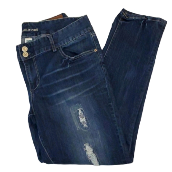 Maurices Denim - Maurices boyfriend dark wash distressed jeans 18